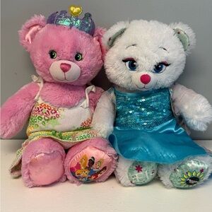 Disney Build A Bear Frozen Elsa Sparkling White Stuffed Animal Doll With Dress